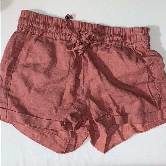 Dusty rose linen shorts - Picture 3 of 4